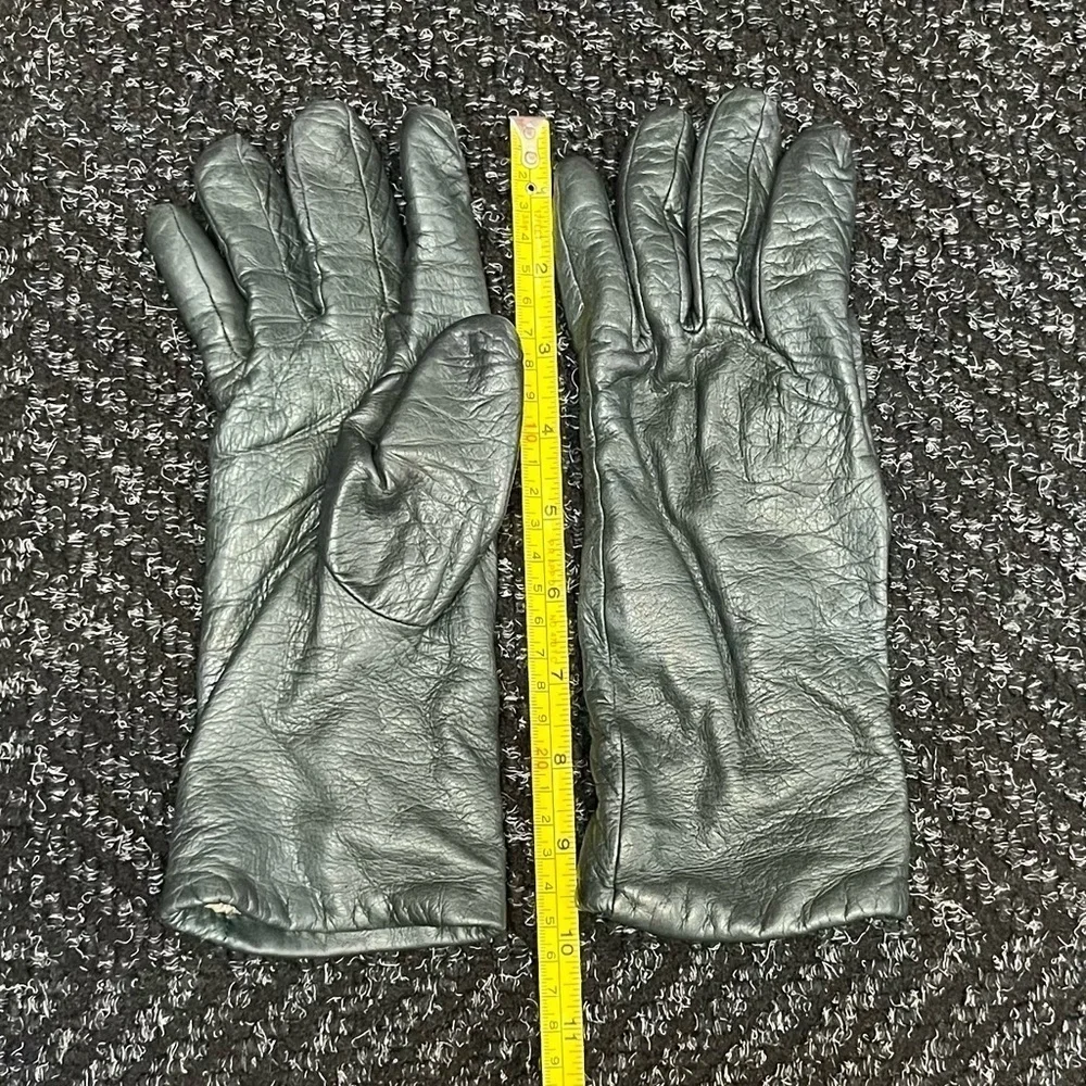 Vintage Saks Fifth Avenue Leather Cashmere Gloves Size 7.5